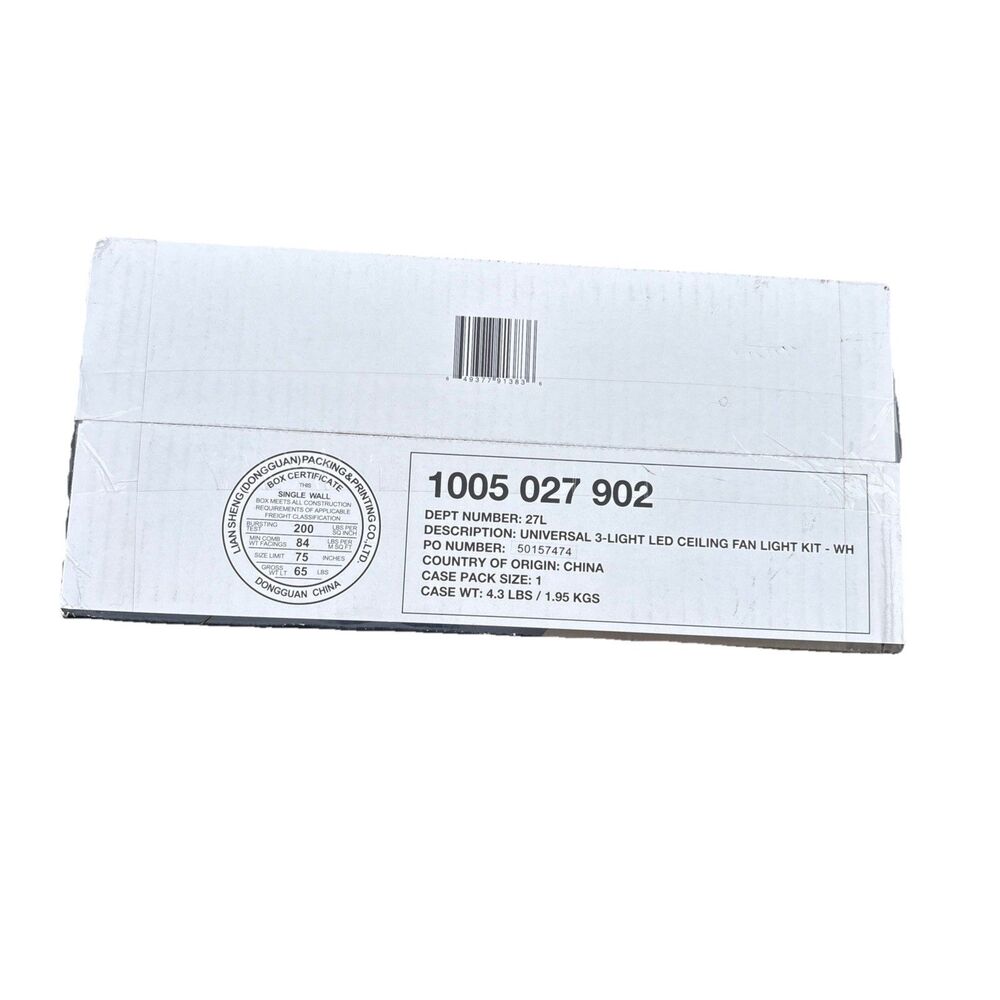 Hampton Bay 3-Light White Ceiling Fan Shades LED Light Kit, #1005 027 902 - Picture 4 of 5